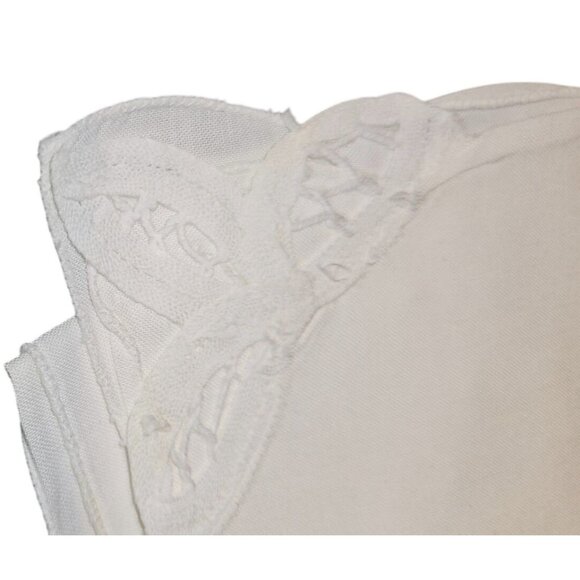 8 Vintage Napkins Linen White Lace Embroidered Floral Corners 15x15" - Picture 3 of 7